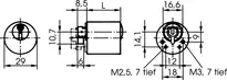Technische Zeichnung 1 Möbelzylinder .577,AUS=1/..48