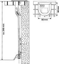 Technical drawing Metal grille locking device 8172