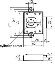 Technical drawing 1 Furniture bolt lock 8635