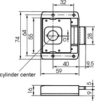 Technical drawing 2 Furniture bolt lock 8635