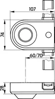 Technical drawing Drive unit for multipoint locking device without lateral bolt 9257