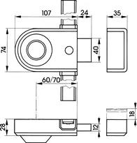 Technical drawing Drive unit for multipoint locking device with lateral bolt 9258
