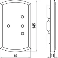 Technical drawing Krallfix® 4 window locking device 9M01,AUS=OHNE FG