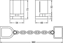 Technical drawing Door handle chain 9M34,AUS=PHZ VOR