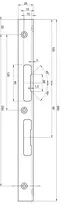 Technical drawing 1 Bracket-security striking plate without anchor 9M54