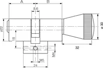 Technical drawing Profile knob cylinder CH .C34,KNF=2