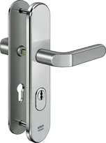 Stahl-Schutzbeschlag mit Zylinderabdeckung - Drücker/Drücker
