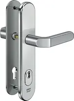 Stahl-Schutzbeschlag mit Zylinderabdeckung - Drücker/Drücker