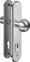 Stahl-Schutzbeschlag mit Zylinderabdeckung - Rundknauf/Drücker