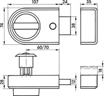 Technical drawing Rim locks VERSO®CLIQ V131