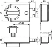 Technical drawing Rim locks VERSO®CLIQ V132