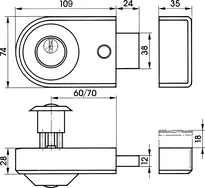 Technical drawing Kastenriegelschloss - System WSW W133