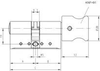 Technical drawing 1 Profile knob cylinder - system WSW W534,KNF=91