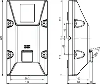 Technical drawing 1 Vandalism proof wall programming device +CLIQ-Remote CR03