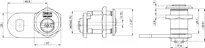 Technical drawing Locking lever cylinder - system RW6 H211