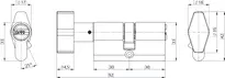 Technical drawing Profile-knob cylinder .534,KNF=95