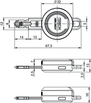 Technische Zeichnung Schlüssel eCLIQ N109,V=E2