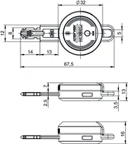 Technische Zeichnung Schlüssel eCLIQ N110,V=E3