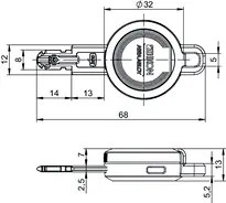 Technische Zeichnung Schlüssel eCLIQ N111,V=E1