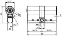 Technische Zeichnung 2 Profil-Doppelzylinder eCLIQ N551