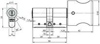 Technical drawing 1 Profile-knob cylinder eCLIQ N534,KNF=1