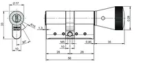 Technical drawing 1 Profile-knob cylinder eCLIQ N534,KNF=2,VAR=FS