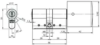 Technical drawing 1 Profile-knob cylinder eCLIQ N534,KNF=7