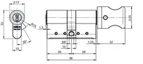 Technical drawing 1 Profile-knob cylinder eCLIQ N534,KNF=91