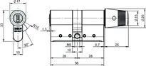 Technical drawing Profile-knob cylinder CLIQ® Go N534,KNF=92,SERVICE=CLIQGo
