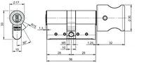 Technical drawing 1 Profile-knob cylinder eCLIQ N534,KNF=9