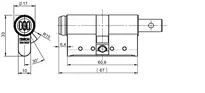 Technical drawing 2 Profile-knob cylinder eCLIQ N534,KNF=2,VAR=FS