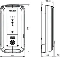 Technical drawing Wall programming device eCLIQ-Remote NR01
