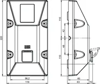 Technical drawing 2 Vandalism proof wall programming device eCLIQ-Remote NR03.