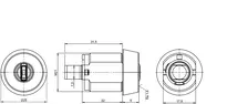 Technical drawing 1 Locking lever cylinder CLIQ® Go NT02,SERVICE=CLIQGo