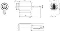 Technical drawing KIK Cylinder eCLIQ NT08
