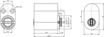 Technical drawing Scandinavian oval external cylinder CLIQ® Go NT10,SERVICE=CLIQGo