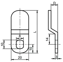 Technical drawing 1 Locking lever NTS1,AUS=NTS1SHZ...