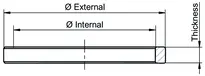 Technical drawing Washers NTS1,AUS=NTS1USG...