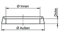 Technische Zeichnung U-Scheiben NTS1,AUS=NTS1USK...