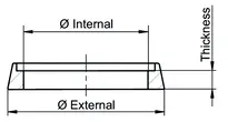 Technical drawing Washers NTS1,AUS=NTS1USK...