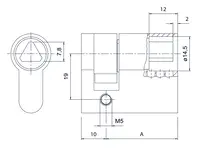 Technical drawing Handle cylinder PA35