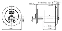 Technical drawing 1 External cylinder VERSO®CLIQ V050