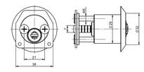 Technical drawing 2 External cylinder VERSO®CLIQ V050