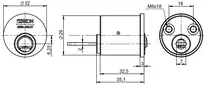 Technical drawing External cylinder VERSO®CLIQ V063