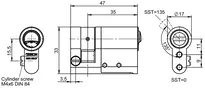 Technical drawing Switch cylinder VERSO®CLIQ V098