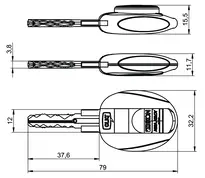Technische Zeichnung Schlüssel VERSO®CLIQ V109,V=E3