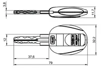 Technische Zeichnung Schlüssel VERSO®CLIQ V109,V=G1