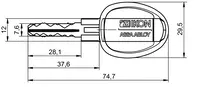 Technical drawing Key VERSO®CLIQ V109,V=M
