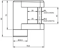 Technical drawing Cylinder padlock VERSO®CLIQ V317