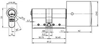Technical drawing Profile-knob cylinder VERSO®CLIQ V534,KNF=7